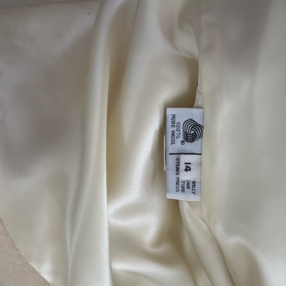 Evan Picone Classic Cream Long Wool-Blend Coat - Picture 6 of 8